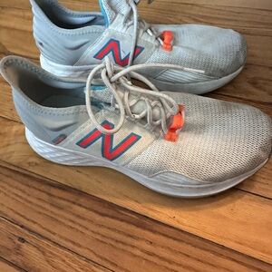 New Balance Fresh Foam Roav White and Orange Sneakers